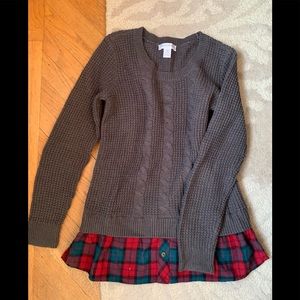 Maternity Sweater with shirt detail- size Small